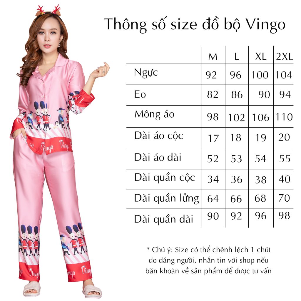 Thông số size đồ bộ Vingo