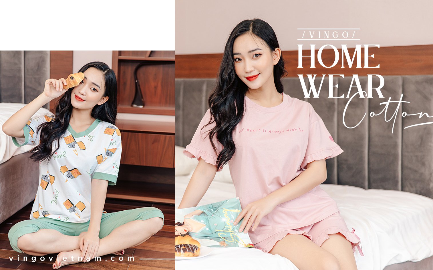 bộ đồ mặc nhà cotton mùa hè