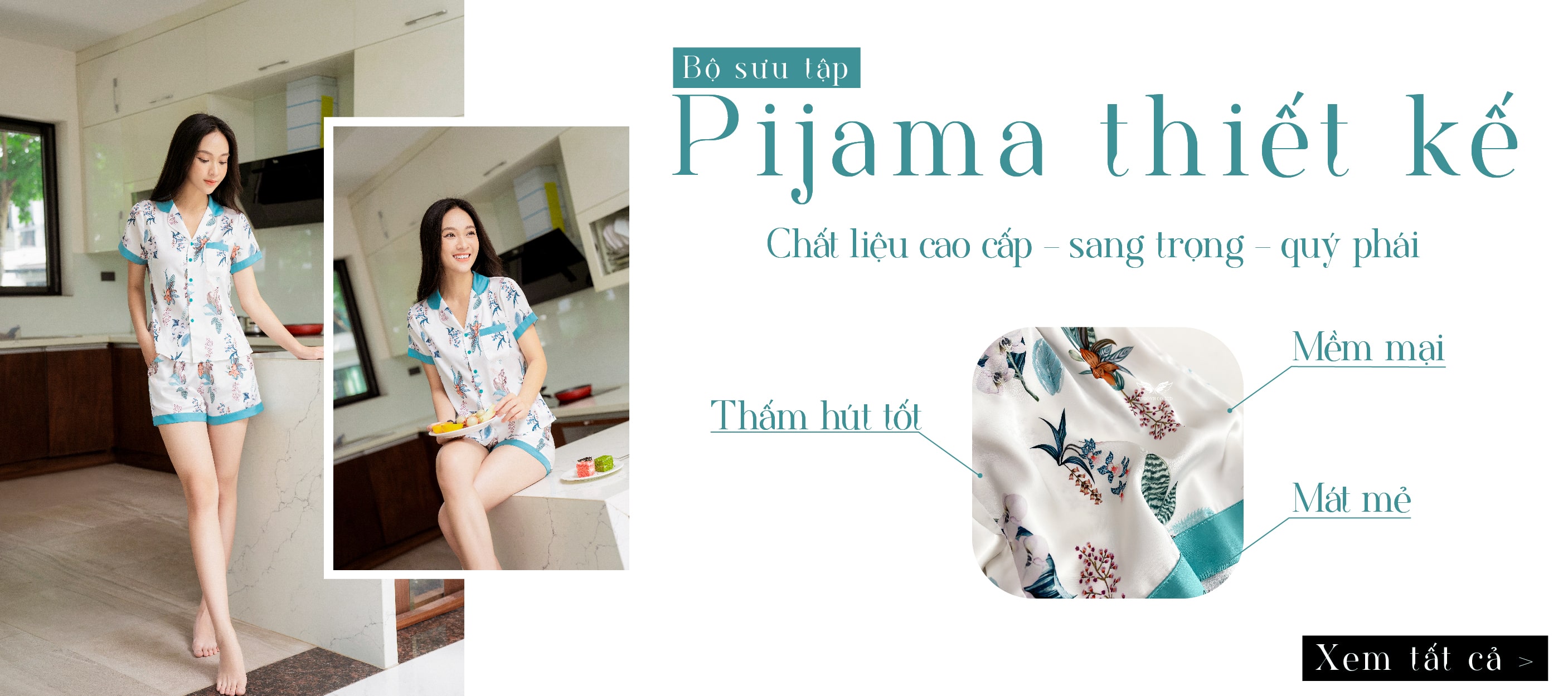 Banner pijama lụa cao cấp