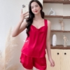 Đồ ngủ nữ lụa 2 dây quần cộc N278