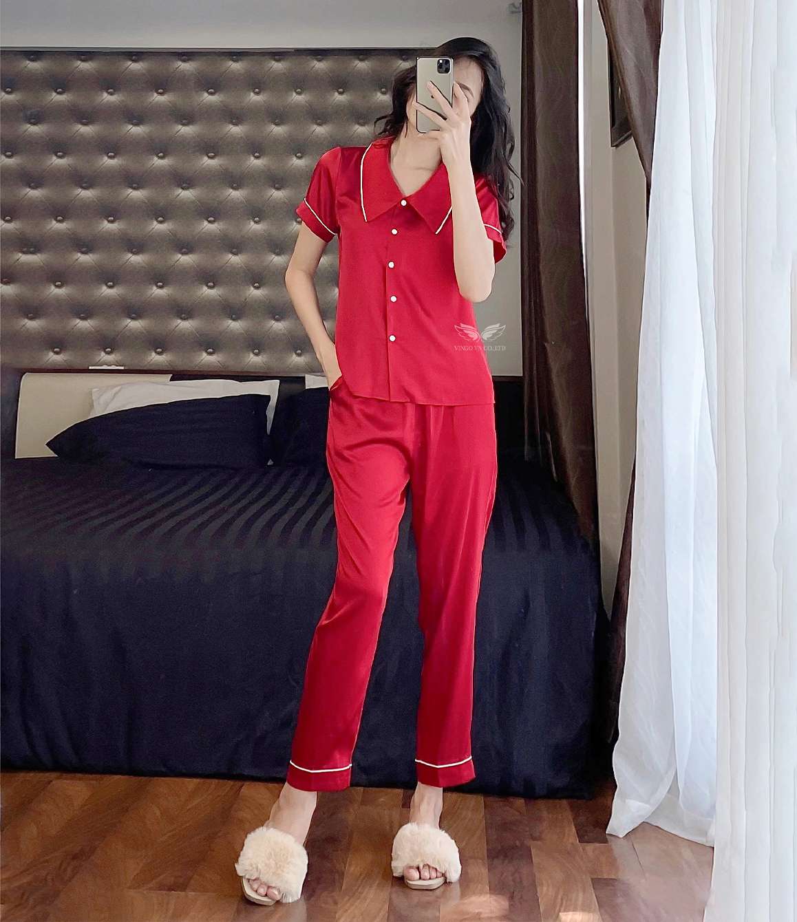 Bộ pijama H436 tay cộc quần dài