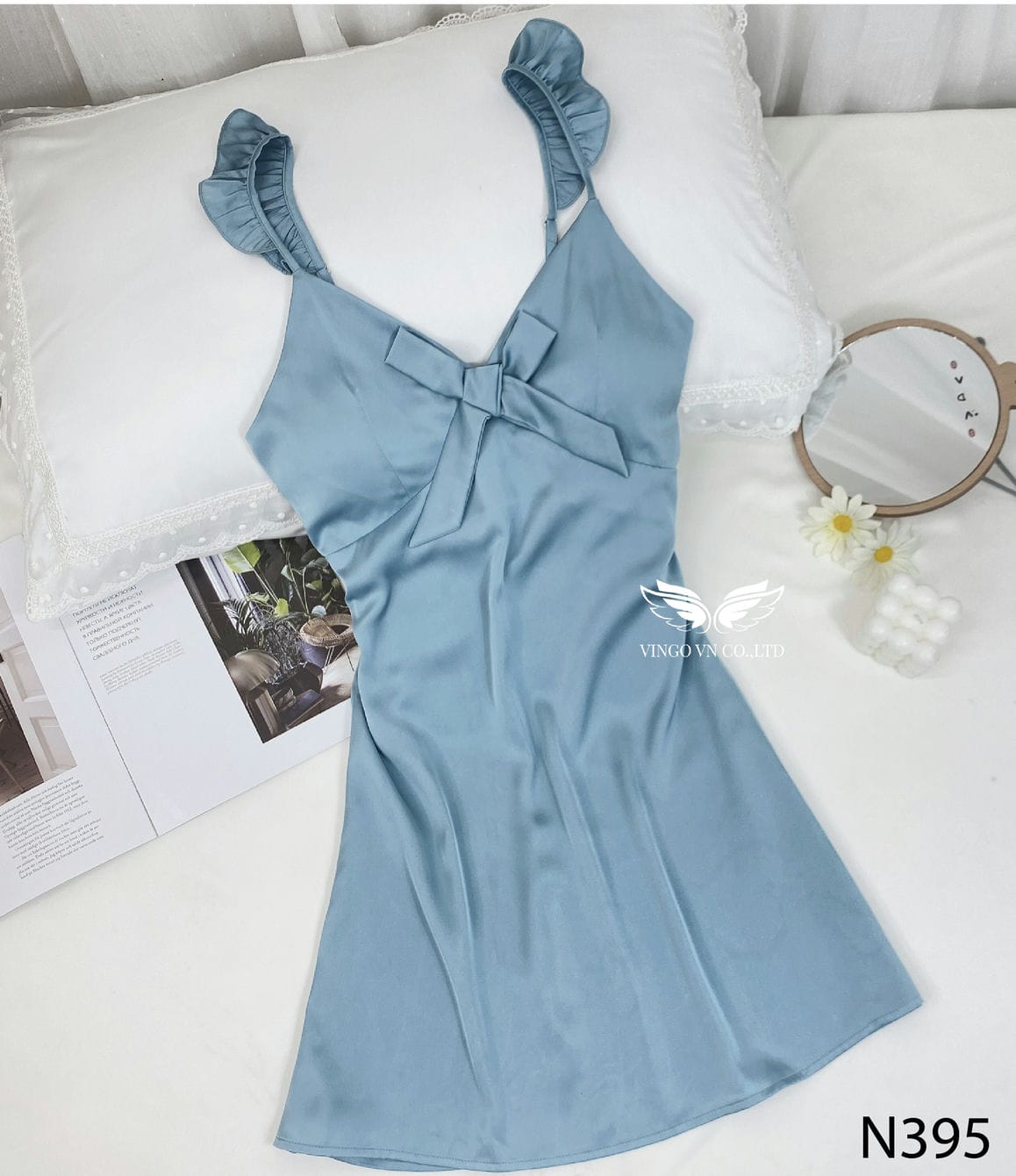 Mua Váy ngủ nữ váy lụa 2 dây VILADY  V127 dáng suông màu xanh rêu chất  liệu lụa Pháp cao cấp  lụa latin  XL tại VILADY OFFICIAL  Tiki