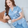 Đồ bộ mặc nhà pijama nữ tay cộc quần dài H888