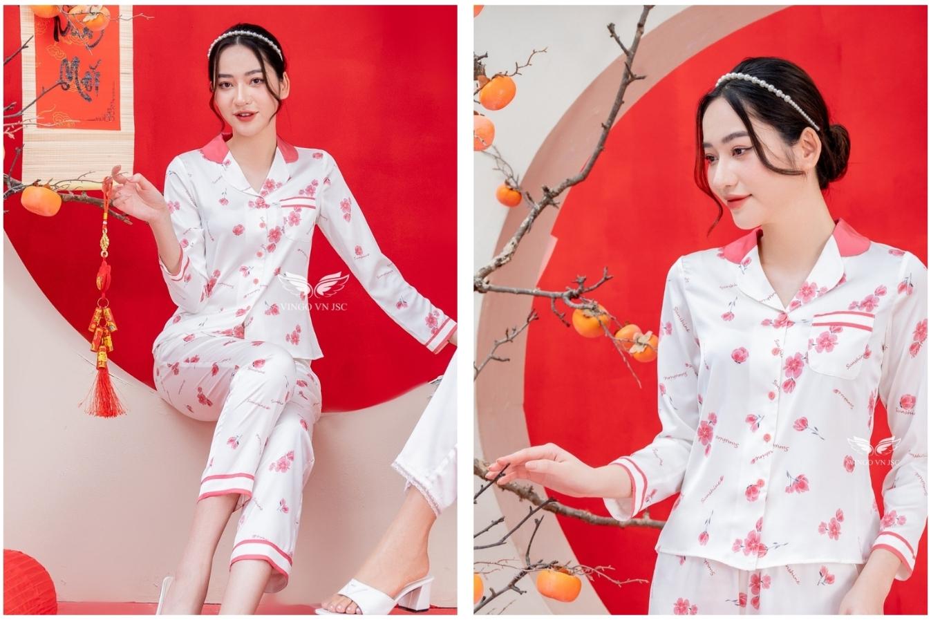 Pijama lua phap hoa tiet hoa dao H929