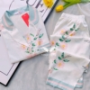 Đồ bộ mặc nhà nữ pijama lụa tay cộc quần dài H953