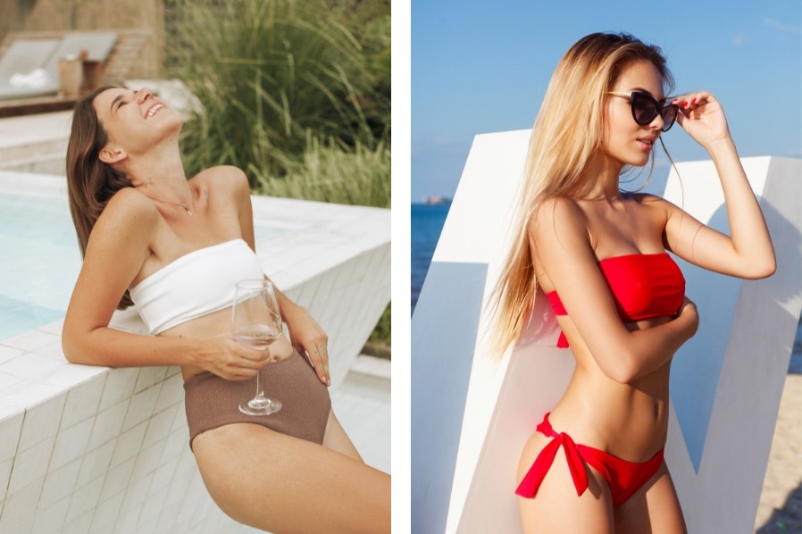 Bikini áo quây ngực cá tính