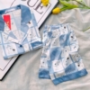 Đồ ngủ nữ pijama mặc nhà lụa pháp tay cộc quần cộ H934