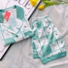 Đồ ngủ nữ pijama mặc nhà lụa pháp tay cộc quần cộ H934
