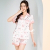 Đồ ngủ nữ pijama mặc nhà lụa pháp tay cộc quần cộ H934