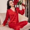 Đồ ngủ nữ pijama mặc nhà lụa pháp tay dài quần dài H892