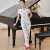 Đồ ngủ nữ pijama lụa mặc nhà tay cộc quần dài H962