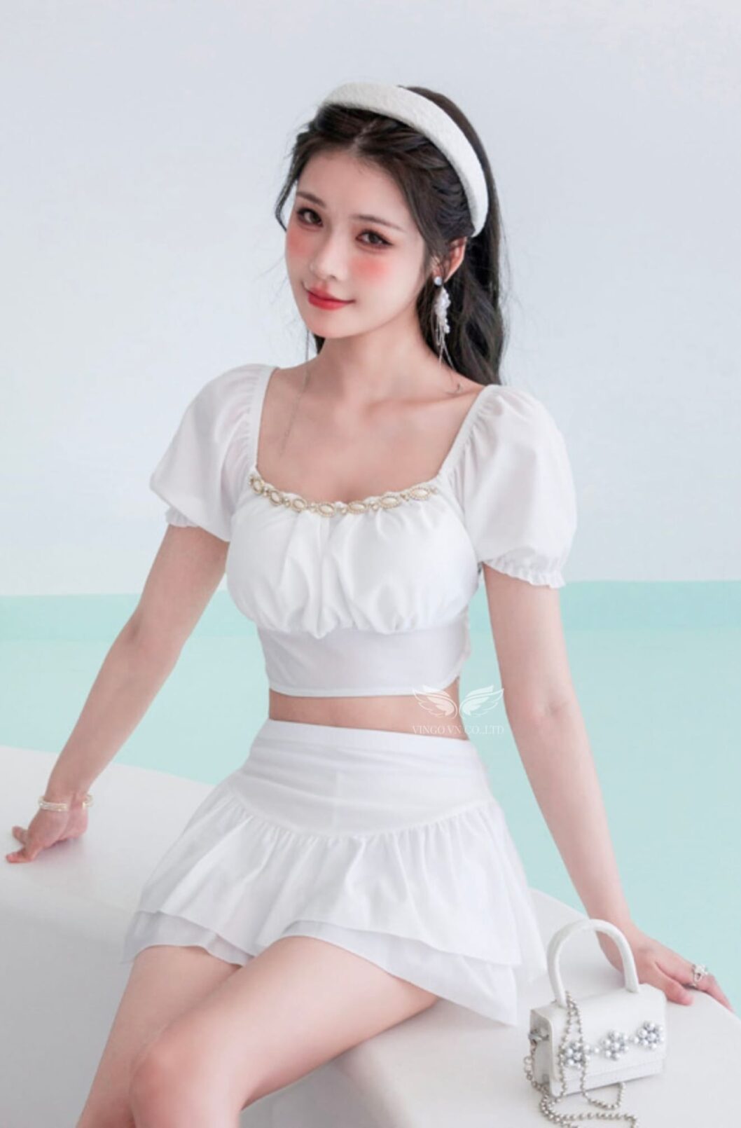 Bộ đồ bơi nữ 2 mảnh váy xòe B215