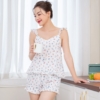Đồ ngủ nữ 2 dây chất đũi họa tiết hoa nhí N382