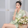 Đồ ngủ nữ pijama lụa mặc nhà tay cộc quần cộc chữ pháp H1006