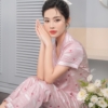 Đồ ngủ nữ lụa pijama mặc nhà tay cộc quần dài H1012